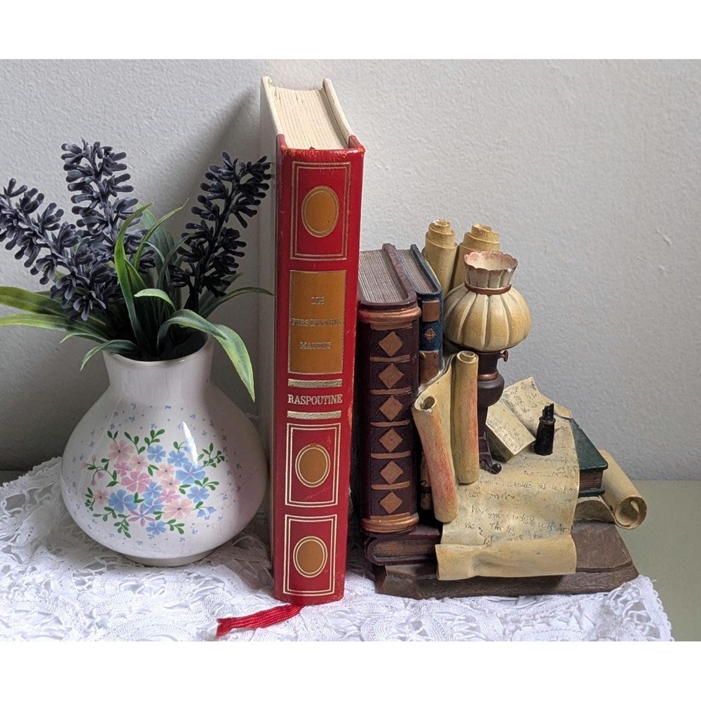 Vintage 1970 Raspoutine French Book, Red Gold Binding, Dark Academia Decor